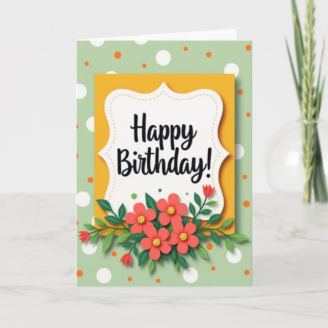 Tarjeta de cumpleaños Celebración de Floración (Anverso)