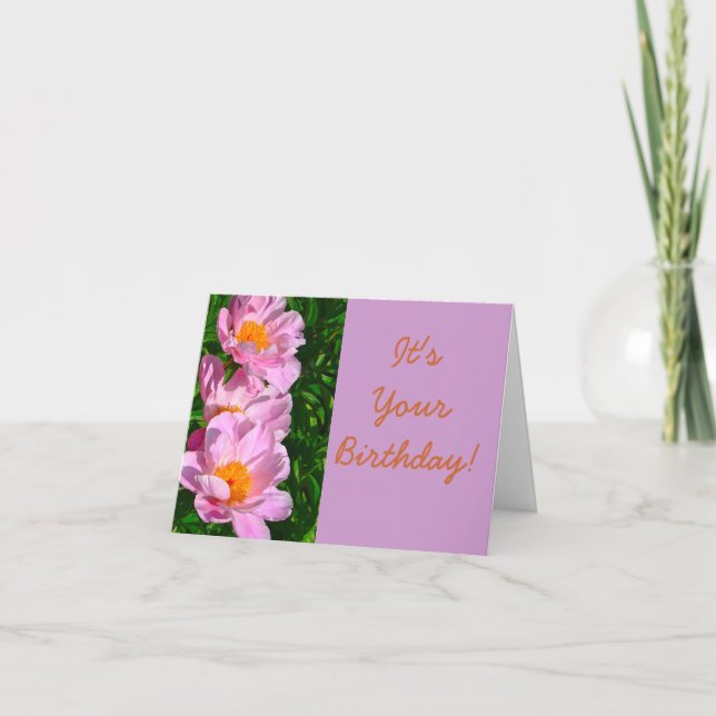 TARJETA DE CUMPLEAÑOS/CELEBRAMOS PEONES PINK (Anverso)