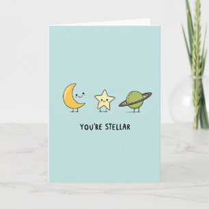 Tarjeta de cumpleaños celestial caprichosa
