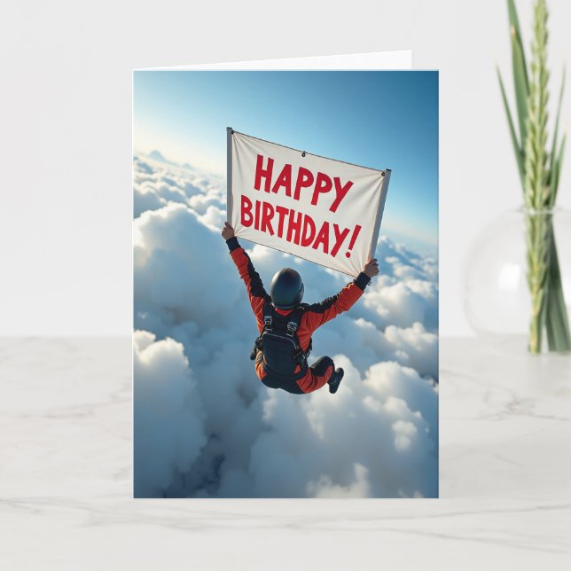 Tarjeta de cumpleaños celestial festiva (Anverso)