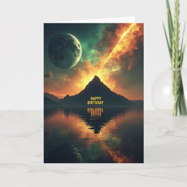 Tarjeta de cumpleaños celestial mágica (Anverso)