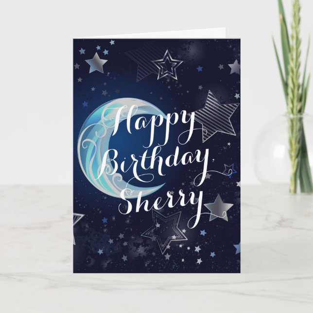 Tarjeta de cumpleaños Celestial Personalizada de l (Anverso)