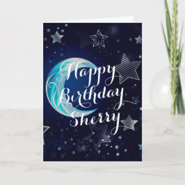 Tarjeta de cumpleaños Celestial Personalizada de l