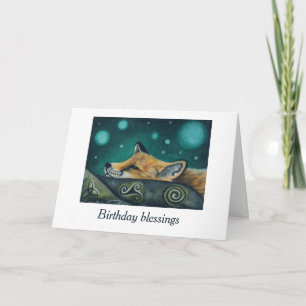 Tarjeta de cumpleaños Celtic Fox