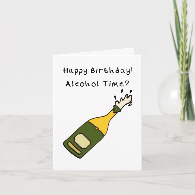Tarjeta de cumpleaños Champagne Happy (Anverso)