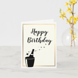 Tarjeta de cumpleaños Champagne y Gold