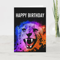 Tarjeta de cumpleaños Cheetah Safari Africana