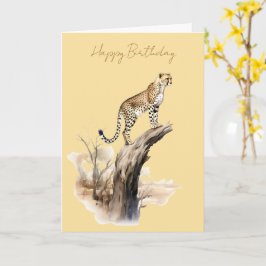 Tarjeta de cumpleaños Cheetah subido a un árbol #1