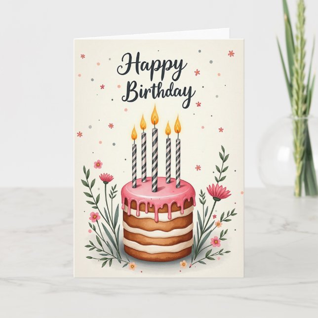 Tarjeta de cumpleaños Chevron (Anverso)