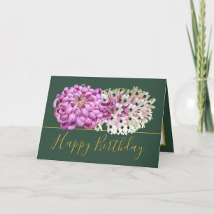 Tarjeta de cumpleaños Chic Botánico Orquídea Blanc