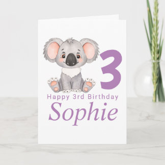 tarjeta de cumpleaños chica de koala linda