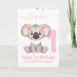 tarjeta de cumpleaños chica de koala linda