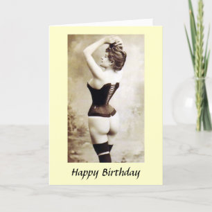 Tarjeta de cumpleaños - Chica en Corsets