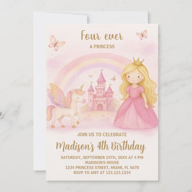 Tarjeta de cumpleaños Chica moderna editable (Anverso)
