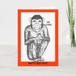 Tarjeta de cumpleaños chimpancé.