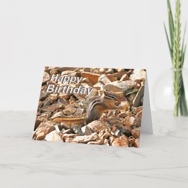 Tarjeta de cumpleaños Chipmunk (Anverso)