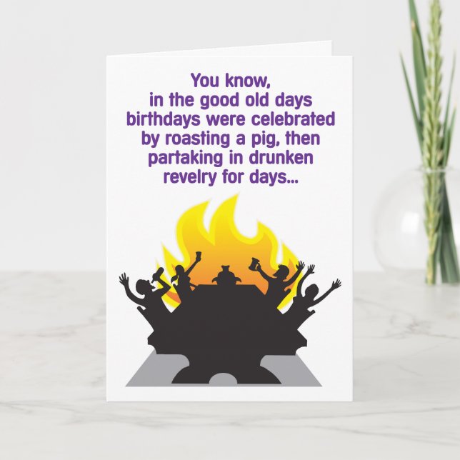 Tarjeta de cumpleaños chistosa de la juerga (Anverso)