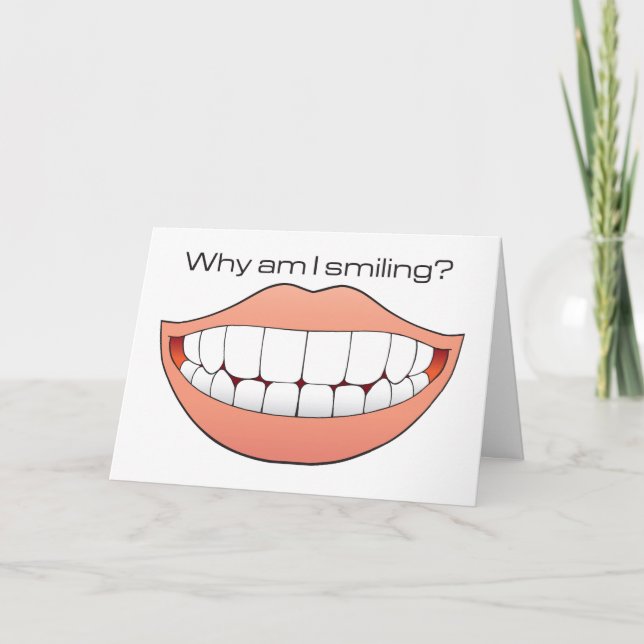 Tarjeta de cumpleaños chistosa de la sonrisa (Anverso)