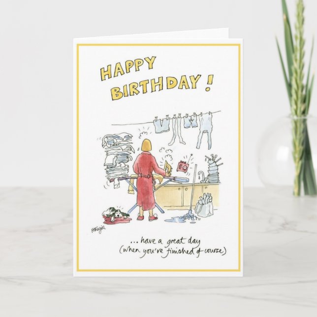 Tarjeta de cumpleaños chistosa del dibujo animado (Anverso)