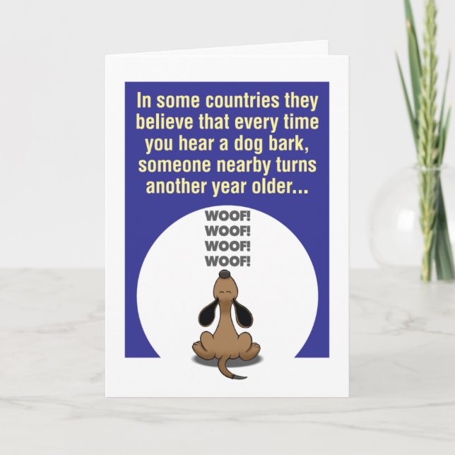 Tarjeta de cumpleaños chistosa del perro del (Anverso)