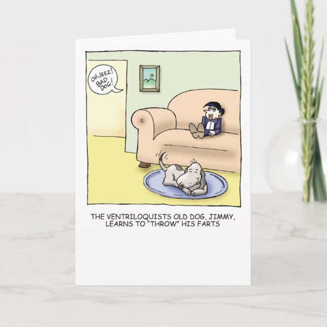 Tarjeta de cumpleaños chistosa del perro viejo (Anverso)