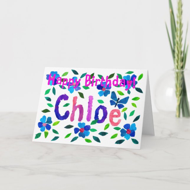 Tarjeta de cumpleaños 'Chloe' (Anverso)
