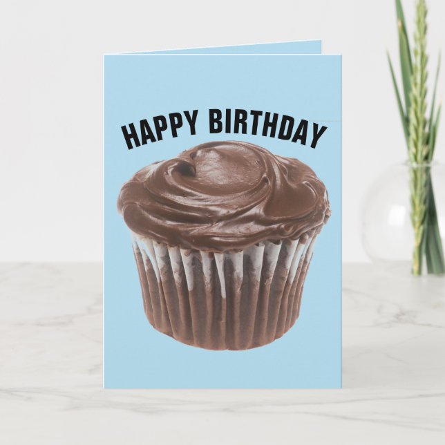 TARJETA DE CUMPLEAÑOS CHOCOLATE CUPCAKE (Anverso)