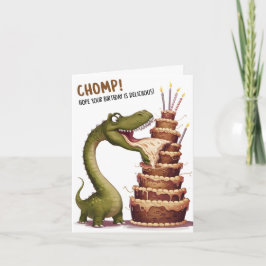 Tarjeta de cumpleaños Chomp Dinosaur