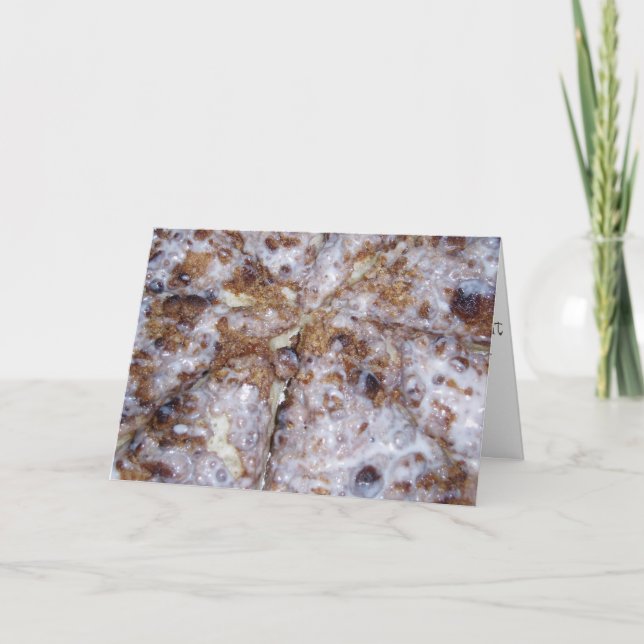 Tarjeta de cumpleaños "Cinnamon Dessert Pizza" (Anverso)