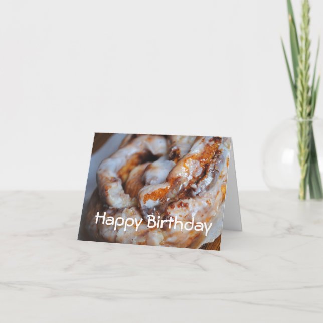 Tarjeta de cumpleaños Cinnamon Roll Happy (Anverso)