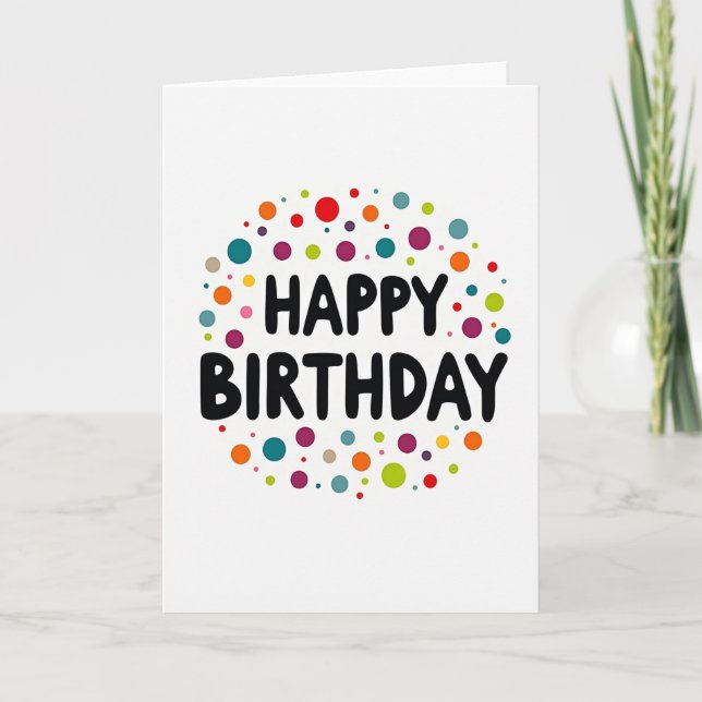 Tarjeta de cumpleaños Círculos Vibrantes (Anverso)