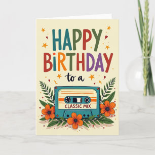 Tarjeta de cumpleaños clásica de mixtape