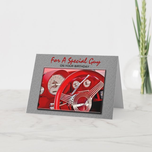 Tarjeta de cumpleaños clásica del coche (Anverso)