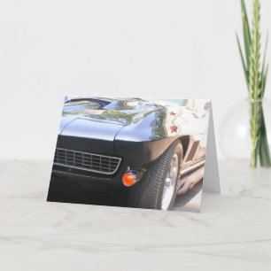 Tarjeta de cumpleaños clásica del coche