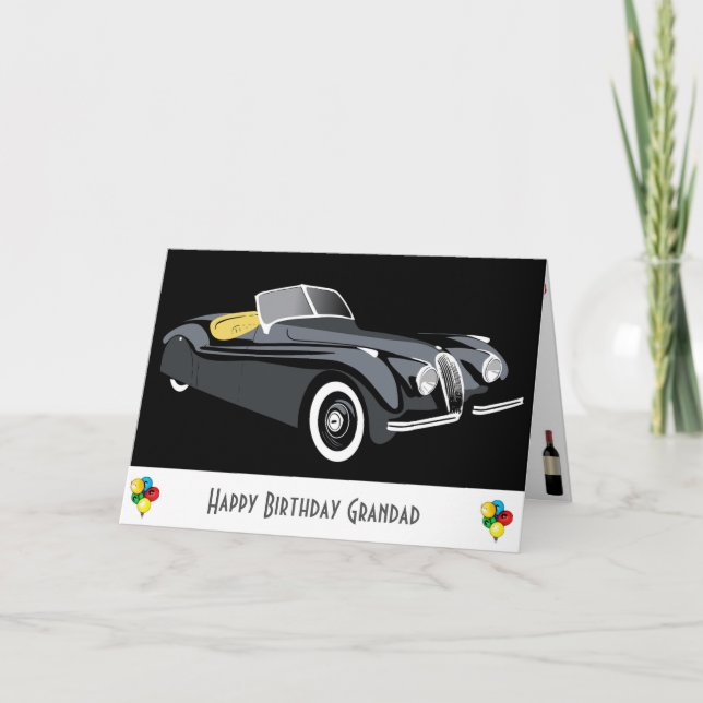 Tarjeta de cumpleaños Classic Car Grandad (Anverso)