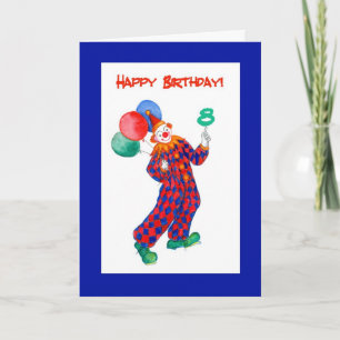 Tarjeta de cumpleaños Clown 8th