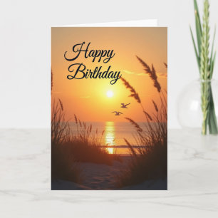 Tarjeta de cumpleaños Coastal Glow