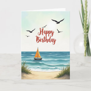 Tarjeta de cumpleaños Coastal Vista