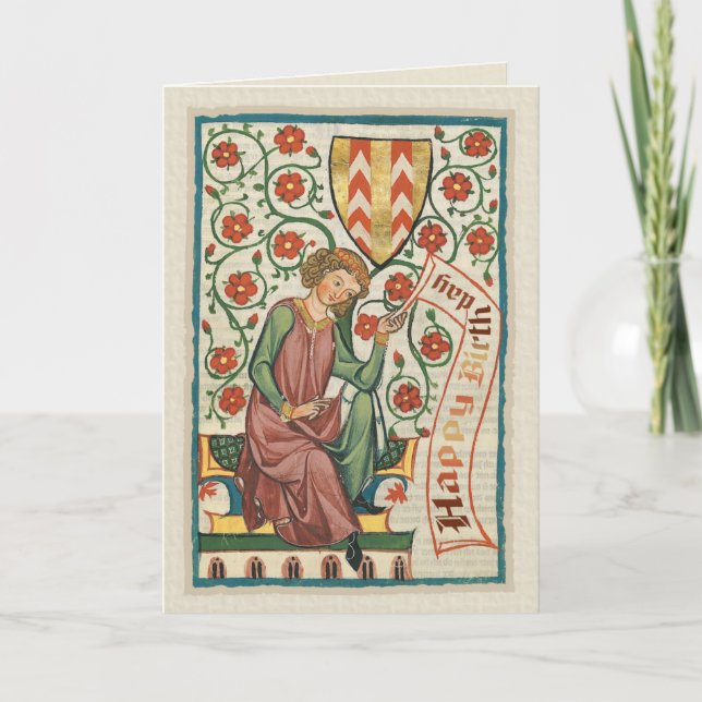 Tarjeta de cumpleaños Codex Manesse CC0554 (Anverso)