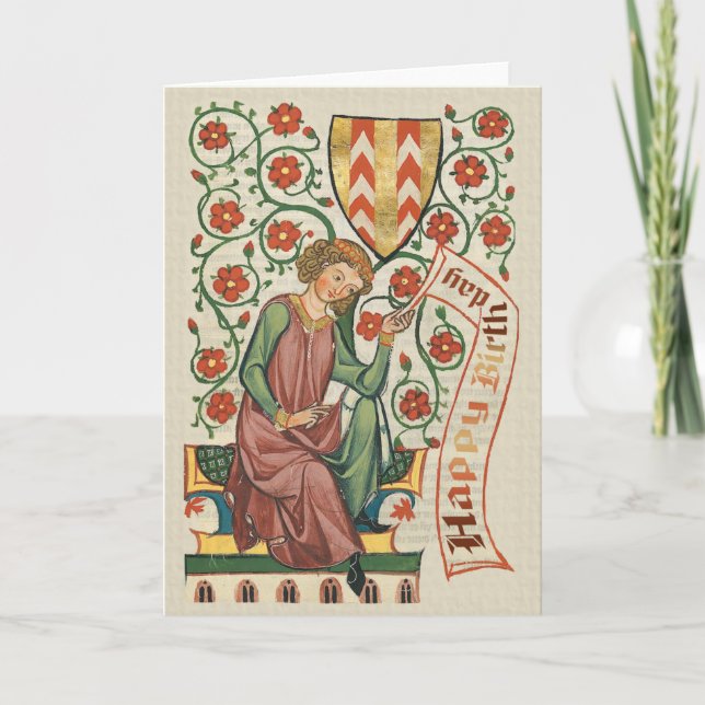 Tarjeta de cumpleaños Codex Manesse CC0555 (Anverso)