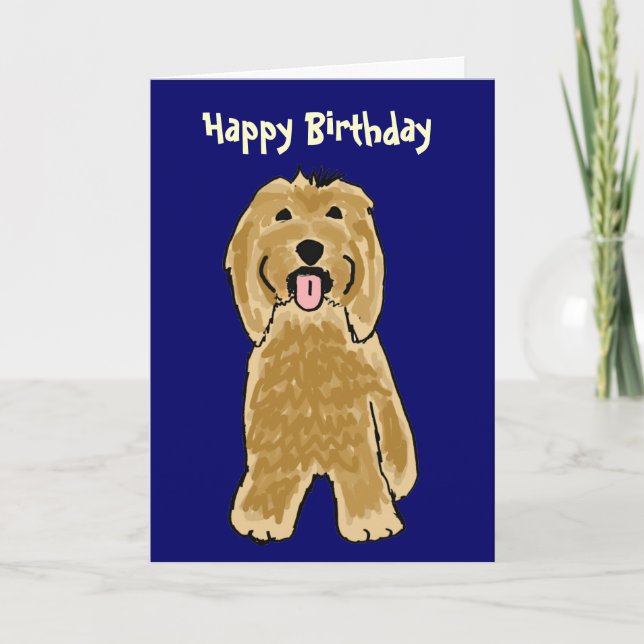 Tarjeta de cumpleaños Collie con barba (Anverso)