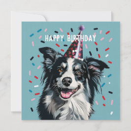 Tarjeta de cumpleaños Collie de borde