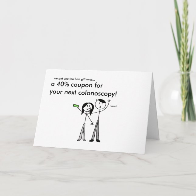 Tarjeta de cumpleaños Colonoscopía (Anverso)