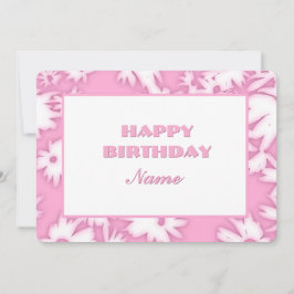 Tarjeta de cumpleaños Color Rosa Me Daisies