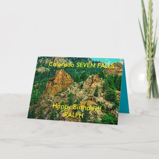 Tarjeta de cumpleaños Colorado Seven Falls (Anverso)