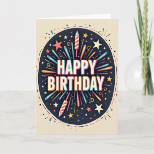 Tarjeta de cumpleaños Colorful Burst