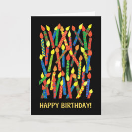 Tarjeta de cumpleaños colorida con velas