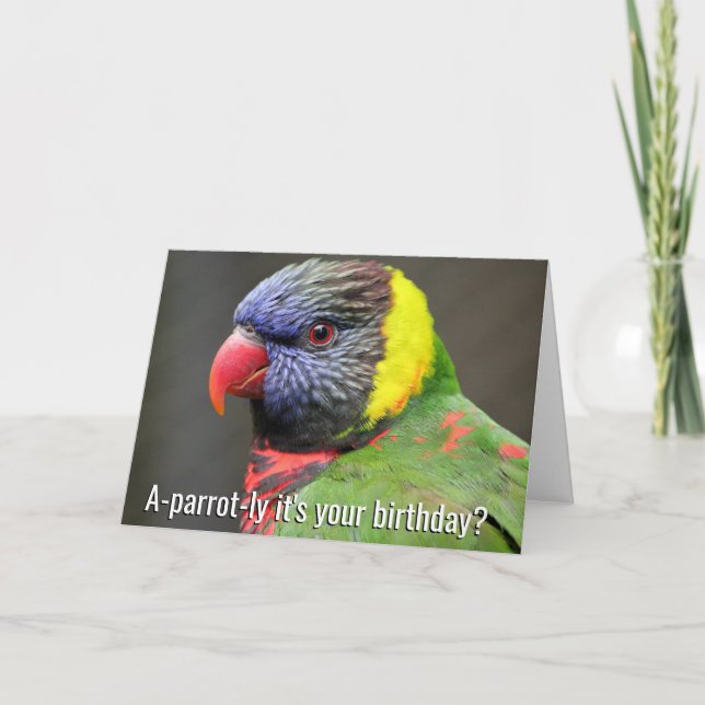 Tarjeta de cumpleaños colorida de Lorikeet (Anverso)