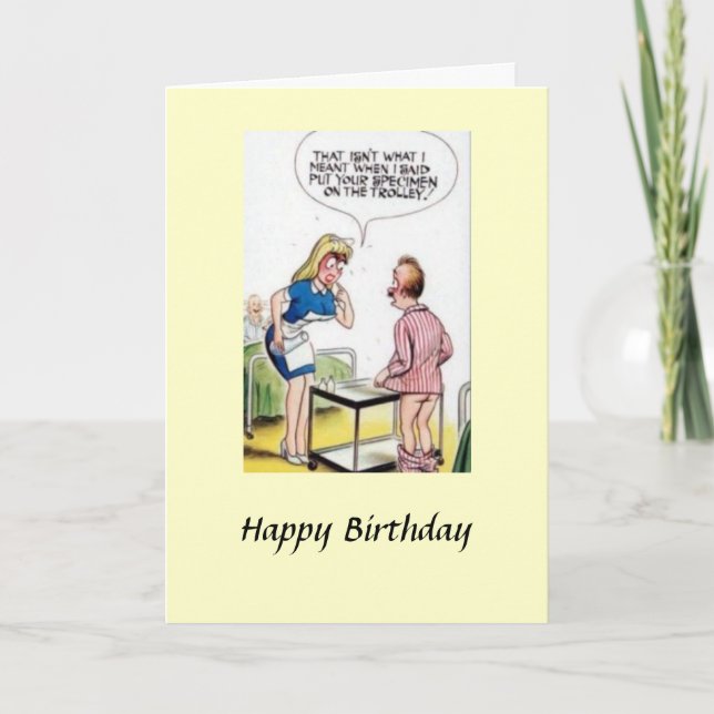 Tarjeta de cumpleaños - Comic, Hospital, Humor (Anverso)