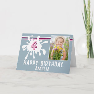 Tarjeta de cumpleaños con 3 fotos de Cute Color Sp